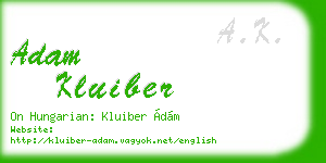adam kluiber business card